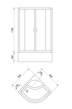 Душевой угол Royal Bath RB 90CK-C-CH 90x90x205 (матовое), артикул RB90CK-C-CH