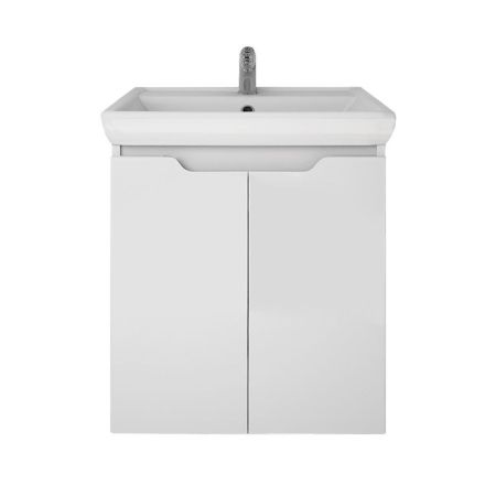 Тумба с раковиной подвесная Dreja Q Plus (D) 55 см, белый, артикул 99-1008-com