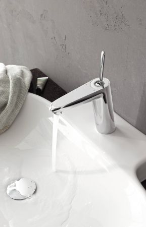 Смеситель для раковины GROHE Eurodisc Joy с донным клапаном, средний излив, хром (23427000), артикул 23427000