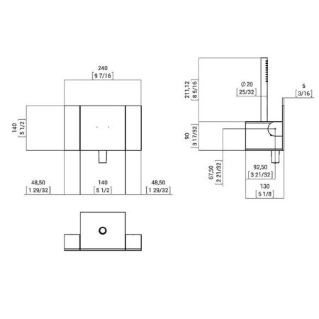 Agape Sen Встраиваемая часть смесителя ESEN0912/ESEN0913, цвет черный, артикул ISEN0912O