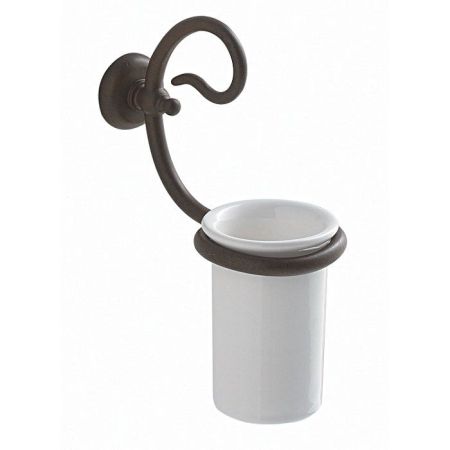 GLOBO Paestum Стакан подвесной керамический, цвет белый/metallo antico, артикул PA040bi/met