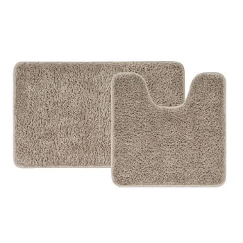 Набор ковриков для ванной комнаты, 50х80 + 50х50, микрофибра, светло-коричневый, IDDIS, BSET07Mi13