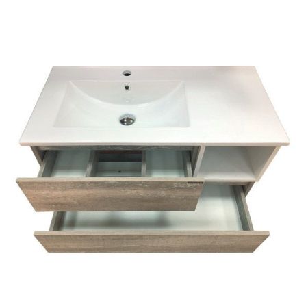 Тумба с раковиной Comforty Турин 90L 4137135 подвесная Дуб бежевый, артикул 4137135