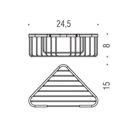 Colombo Basic Угловая металлическая полочка, цвет: чёрный матовый, артикул B2733.NM