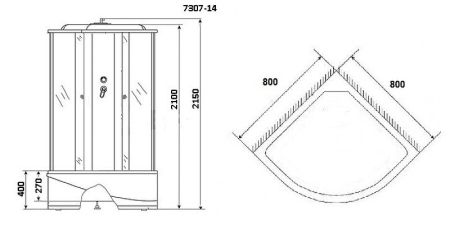 Душевая кабина Niagara NG-7307-14 80х80 стекло матовое задняя стенка Белая