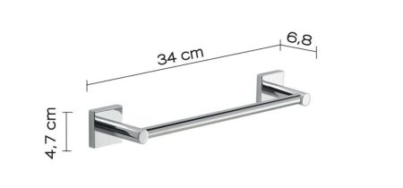 Gedy Fuji, полотенцедержатель, длина 34.1 см, цвет хром, артикул FJ21/30(13)