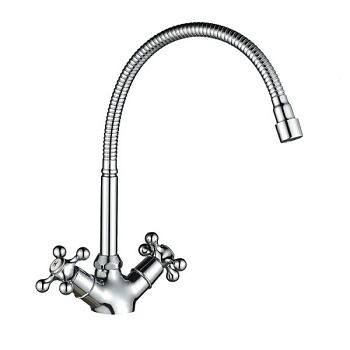 Смеситель для кухни с гибким изливом WesnaArt RASSVET, RAS02-180, хром