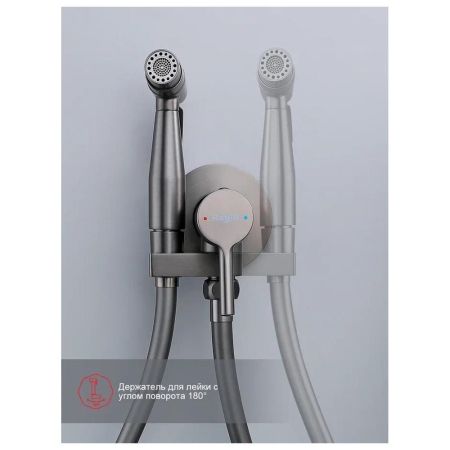 Гигиенический душ со смесителем встраиваемый Raglo R20.54.09, графит