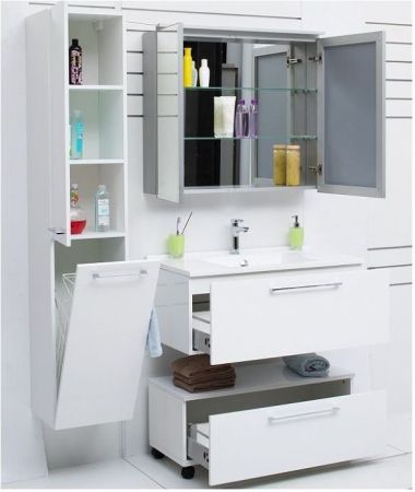 Шкаф-пенал De Aqua Тока 1S БК 30 L белый, артикул 00167358