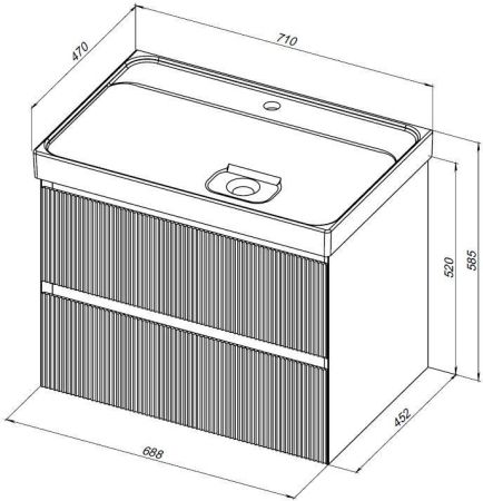 Тумба под раковину Aquanet Альтера 70 белый матовый, артикул 00337155