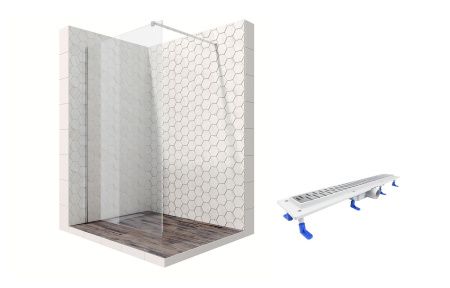 Душевая перегородка Ambassador Walk-in 15031104-ST13, свободный вход, линейный трап, 120см Душевая перегородка Ambassador Walk-in 15031104-ST13, свободный вход, линейный трап, 120см