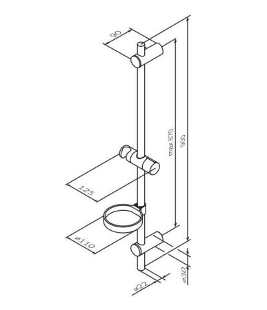 F0370064 Spirit, душ.штанга, 900 мм, шт, артикул F0370064