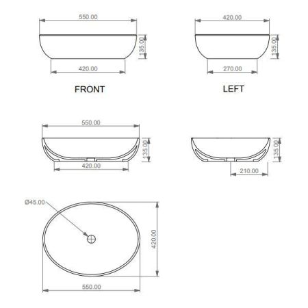 Раковина GSG Easy 55 черный матовый, артикул EALAVOV55003