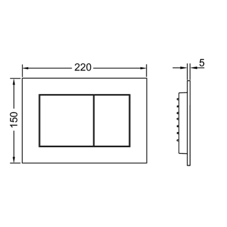 Клавиша смыва, TECE, TECEnow, назначение-для унитаза, ширина, мм-220, глубина, мм-5, высота, мм-150, тип смыва-двойной, тип управления-механический, материал-пластик, цвет-хром глянцевый, артикул 9240401