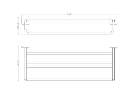 Полотенцедержатель с полкой WONZON & WOGHAND STILL, Хром (WW-6681) Полотенцедержатель с полкой WONZON & WOGHAND STILL, Хром (WW-6681)
