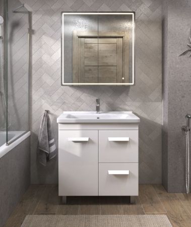 Тумба под раковину напольная VIGO Nova tn.NOV.MIR.80.1D.2Y, 80 см, артикул tn.NOV.MIR.80.1D.2Y