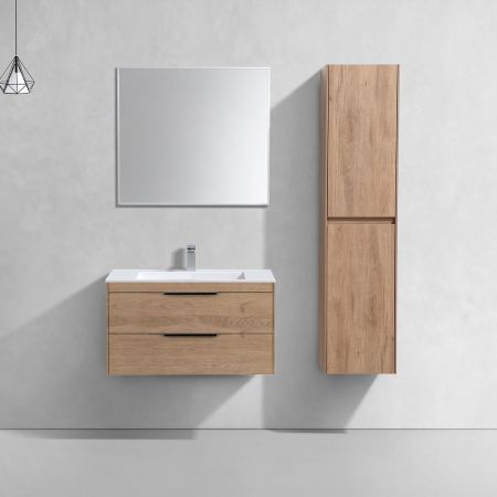 База под раковину Chiara 2D 800 подвесная, 2 выкатных ящика soft-close, N.Oak, артикул VMC-2C2800NO