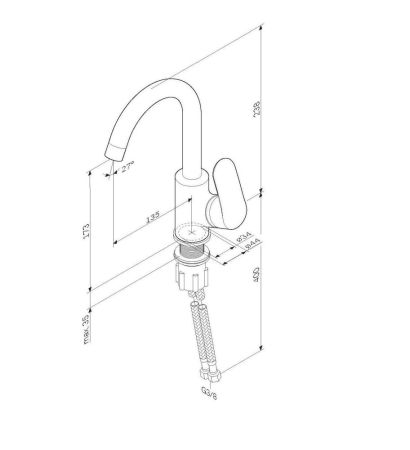 F8002700 Like, смеситель для умывальника с поворотным изливом, хром, шт., артикул F8002700