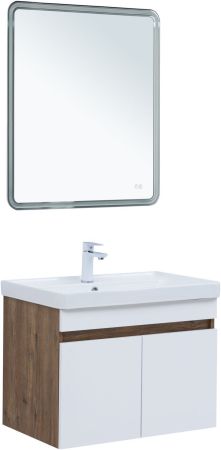 Тумба под раковину Aquanet Оптима 70 дуб рустикальный/белый сатин, артикул 00344792