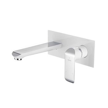 Смеситель для раковины встраиваемый Rose R21F R2141F, белый/хром