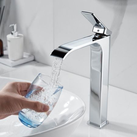 Смеситель для раковины высокий Shevanik S4011, хром, артикул S4011