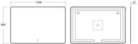 Skansen Зеркало с LED подсветкой, 1200х800, артикул OWLM200502