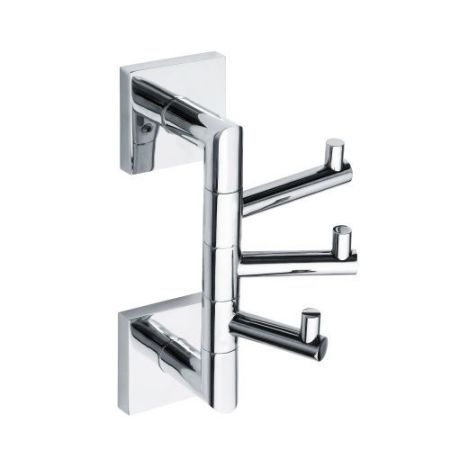 Крючок тройной Beta высокий поворотный 55x190x135мм, хром, артикул 132206072