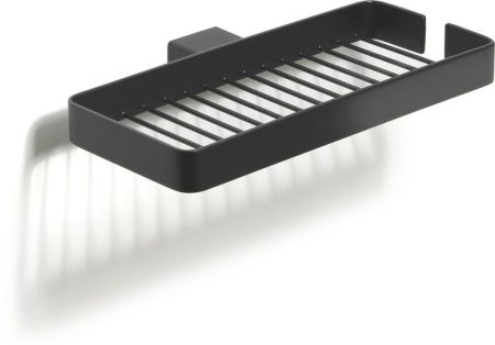 Gedy Lounge, настенная  двойная металлическая мыльница - решетка, цвет черный матовый, артикул 5418(14)