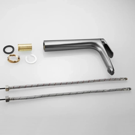 Смеситель для раковины Shevanik S8511T, оружейная сталь