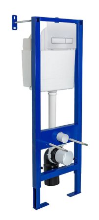 Инсталяция BERGES для скрытого монтажа унитаза АТОМ Line 410 кнопка белая, артикул 040339