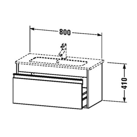 Duravit Ketho База под раковину  410x800x385, 1 выдв. ящик, цвет орех натуральный, артикул KT642307979