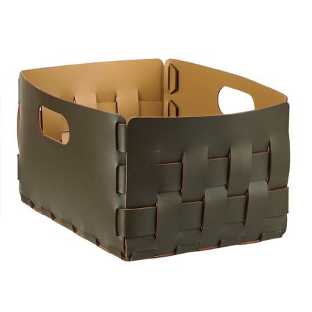 ADJ Корзинка Bottega, 25x25xH20 см., цвет: оливковый/горчичный, артикул 1044.55/40