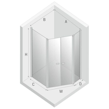 Душевое ограждение NEW TRENDY NEW SOLEO BLACK 100x80x195 K-0618 (черный), артикул K-0618