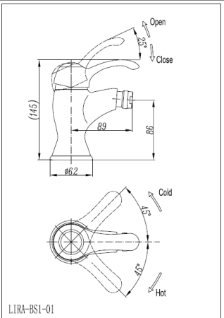 Смеситель для биде CEZARES LIRA-C-BS1