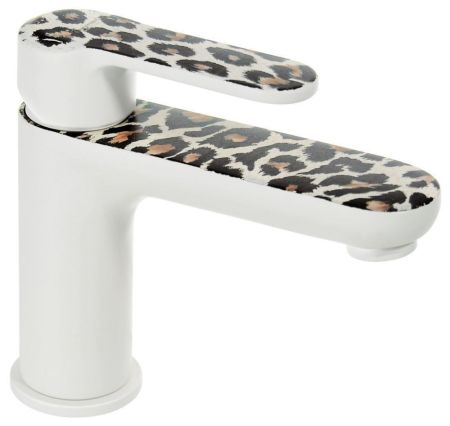 Emmevi Nefer, однорычажный смеситель для раковины с донным клапаном, цвет белый/леопард, артикул 77003BMA