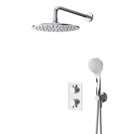 Душевая система термостатическая с переключателем для верхнего и ручного душа CEZARES LEAF-DSIP-T-25, артикул LEAF-DSIP-T-25-SS