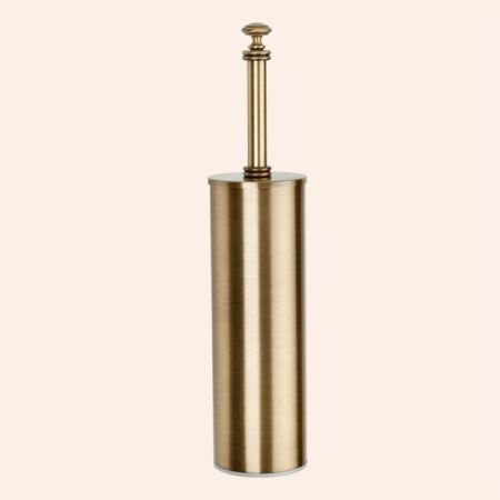 TW Harmony 020, ёршик напольный в металлической колбе, цвет держателя:  белый/бронза, артикул TWHA020bi/br