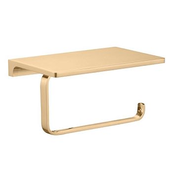 Держатель для туалетной бумаги с полочкой бумаги Rav Slezak NIL NLA0403Z, золото