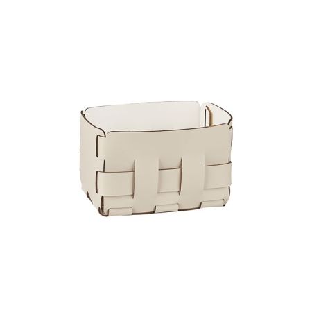 Colombo Adj Корзинка Mini Bottega, 12x19H13 см, цвет: панна котта/белый, артикул BADJ1012-1610