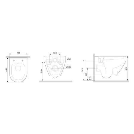 C701700MBSC Spirit V2.0 подвесной унитаз FlashClean с сиденьем микролифт, черн мат, артикул C701700MBSC