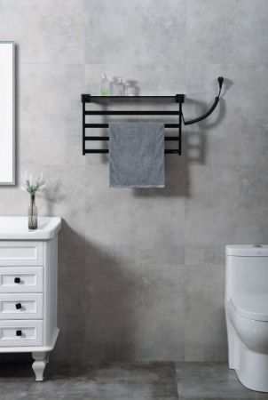 Электрический полотенцесушитель Black&White Universe 580х350 N-333B с полкой Черный