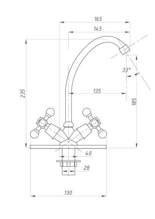 Смеситель для кухни FAUZT FZs-211-54 тип См-МДЦБА, артикул FZs-211-54
