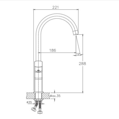 Смеситель для кухни Haiba HB70577, хром