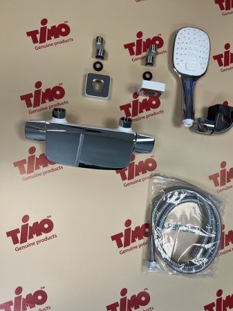 Смеситель для ванны с душем Timo Helmi 4024/00-16Y хром-белый, артикул 4024/00-16Y