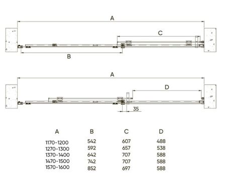 Душевая дверь Veconi Vianno VN-71, 1400x1950, хром, стекло прозрачное, артикул VN71-140-01-19C4