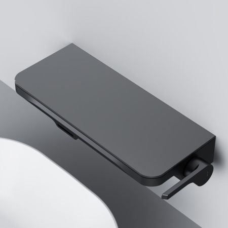 F8F72722 Func, встраиваемый смеситель на раковину с полкой и каскадным изливом, черный, артикул F8F72722