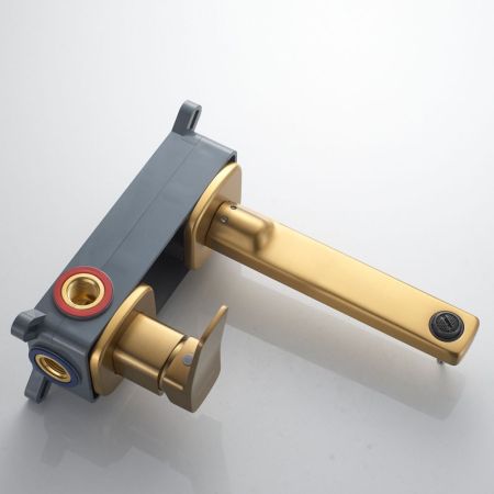 Смеситель для раковины встраиваемый Shevanik S9941G, золотой сатин, артикул S9941G