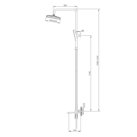 Душевая система Splenka S55.24.03, сатин золотой