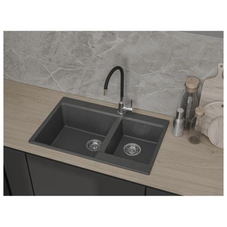 Кухонная мойка GranFest LEVEL 780K, графит, артикул LV-780K графит