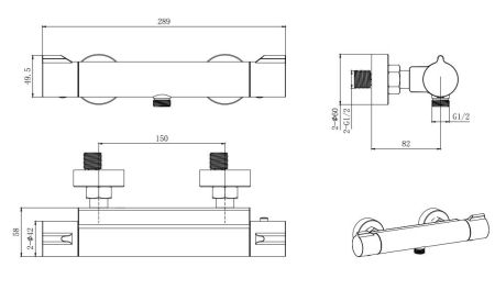 Термостатический смеситель для душа AQUATEK AQ1063CR, артикул AQ1063CR